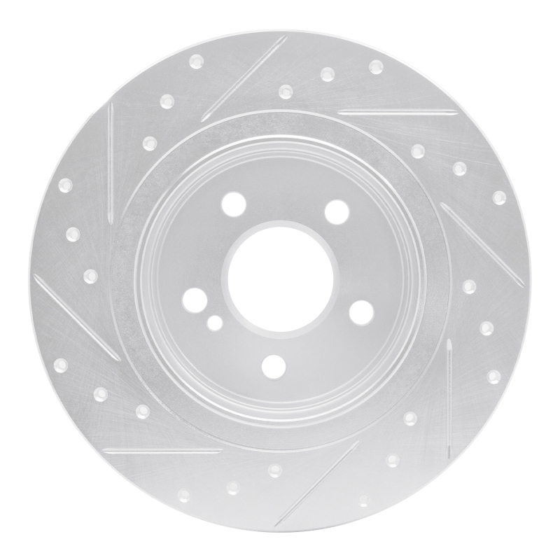 Mercedes-Benz C250 Brake Rotor (1) - Rear Right - R1 Concepts - Drilled & Slotted - Silver - `08-`15
